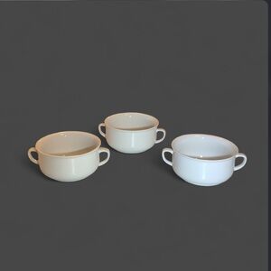 WILLIAMS-SONOMA Essential White double Handle Cream Soup Casserole Chowder Bowls